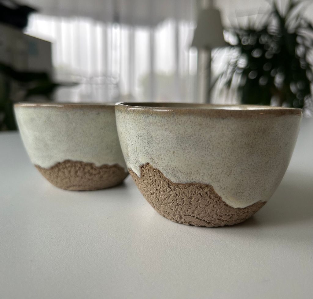 Tassen: Handgemachte Kaffeebecher aus Ton, 2er Set – Neu (gemäss Beschreibung) aus Oberrohrdorf von ceramiclove24