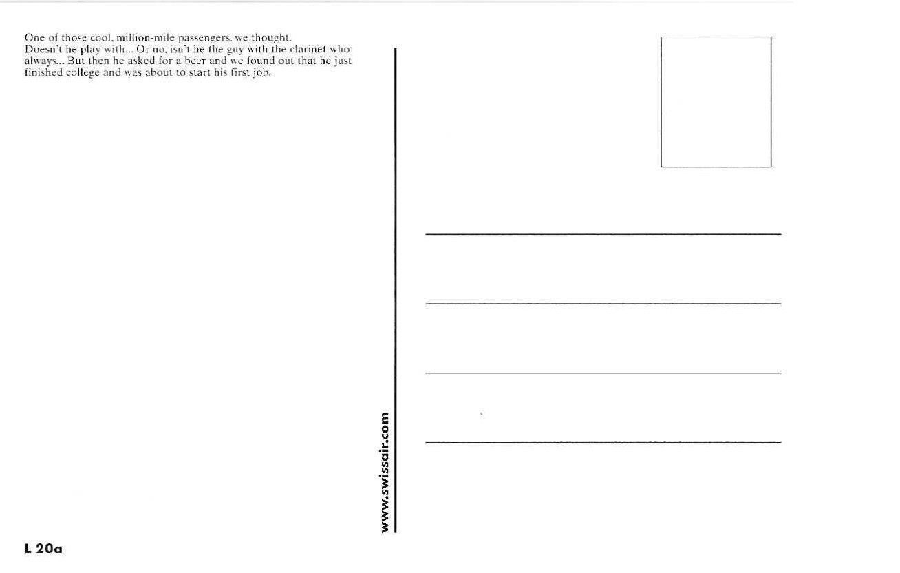 Cartoline: SWISSAIR Postkarte 1998  /  L 20a – Nuovo (secondo la descrizione) da Humlikon venduto da GX30 1