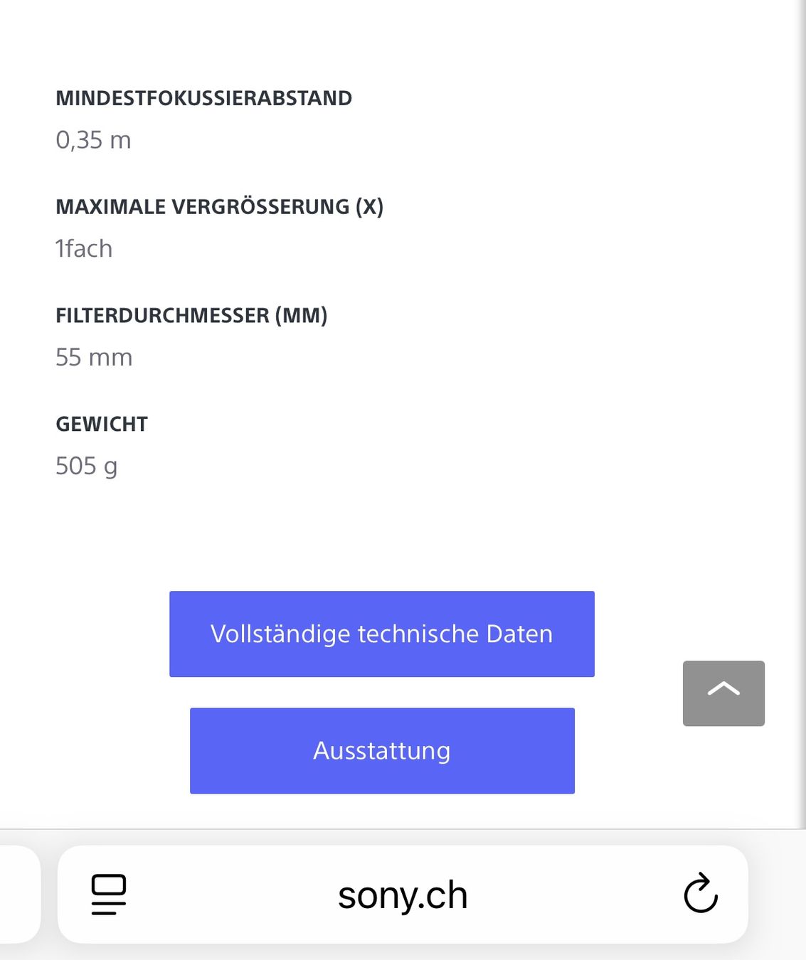 Sony Objektive: OBJEKTIV “SONY” NP 1100.- – Gebraucht aus Zürich von  9