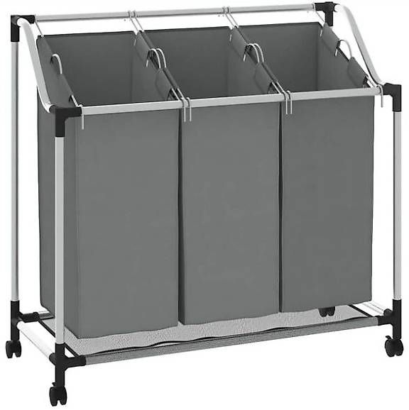 Cesti per biancheria: Panier à linge à roulettes 3 compartiments – Nuovo e nell'imballaggio originale da Marly venduto da wansai