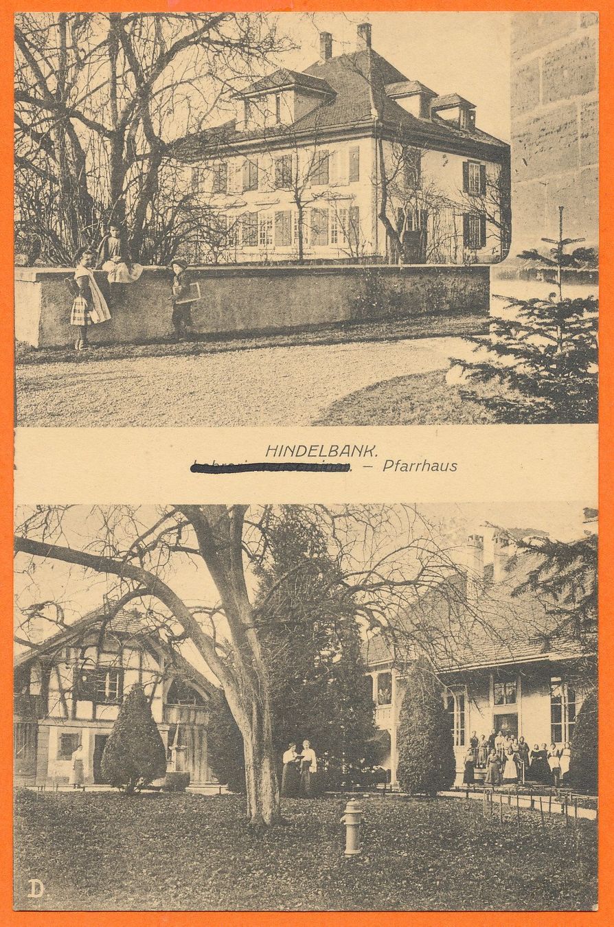 Cartoline postali: HINDELBANK / BE - Pfarrhaus 1919 – Usato da Liestal venduto da flohmy