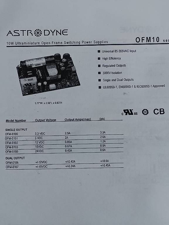 Convertitori: 8x 10W Switching Power Supply, OFM-010 – Nuovo e nell'imballaggio originale da Stäfa venduto da TBStaefa 1