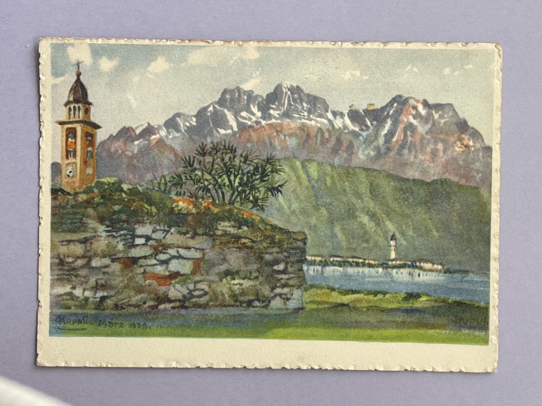 Cartoline postali: Künsterkarte - Melide – Usato da Steg VS venduto da _vinci_