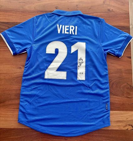 1997/98 Original Italy Trikot | Bobo Vieri Autogramm
