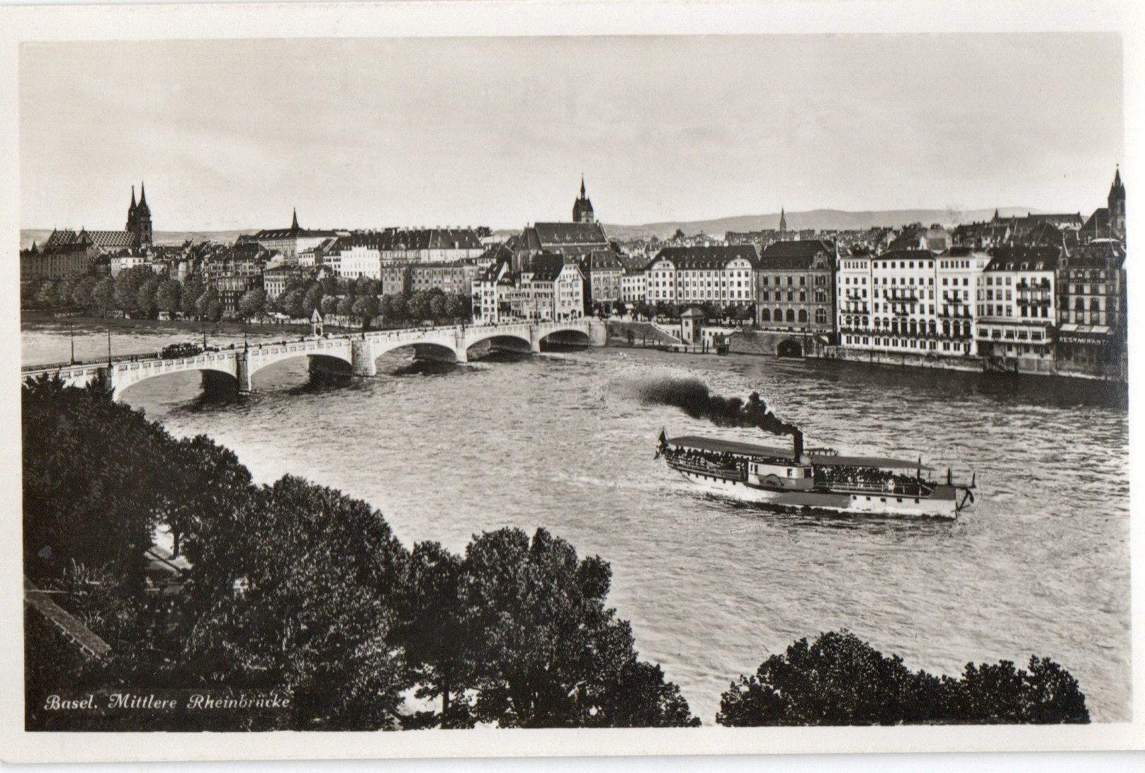 Cartes postales: Basel - Mittlere Rheinbrücke – D'occasion à Melano par pisonsdro