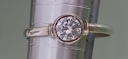 Silberring mit Kristallstein 19mm