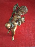 Goldiger Amor/Engel aus Porcelan, Wanddeko, Vintage Stil