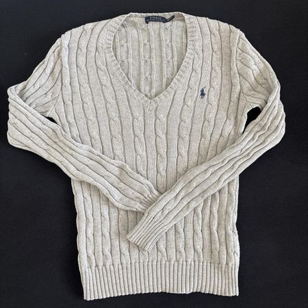 Polo Ralph Lauren Pullover grau Zopfmuster XS gebraucht