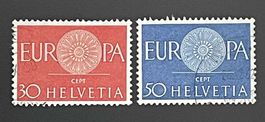 1960 Europa Briefmarken ʘ 373, 374