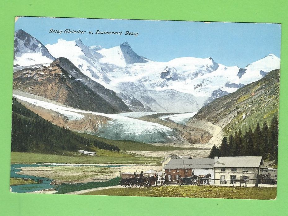 Cartoline postali: Roseg-Gletscher u. Restaurant Roseg. – Usato da Zürich venduto da t24_de