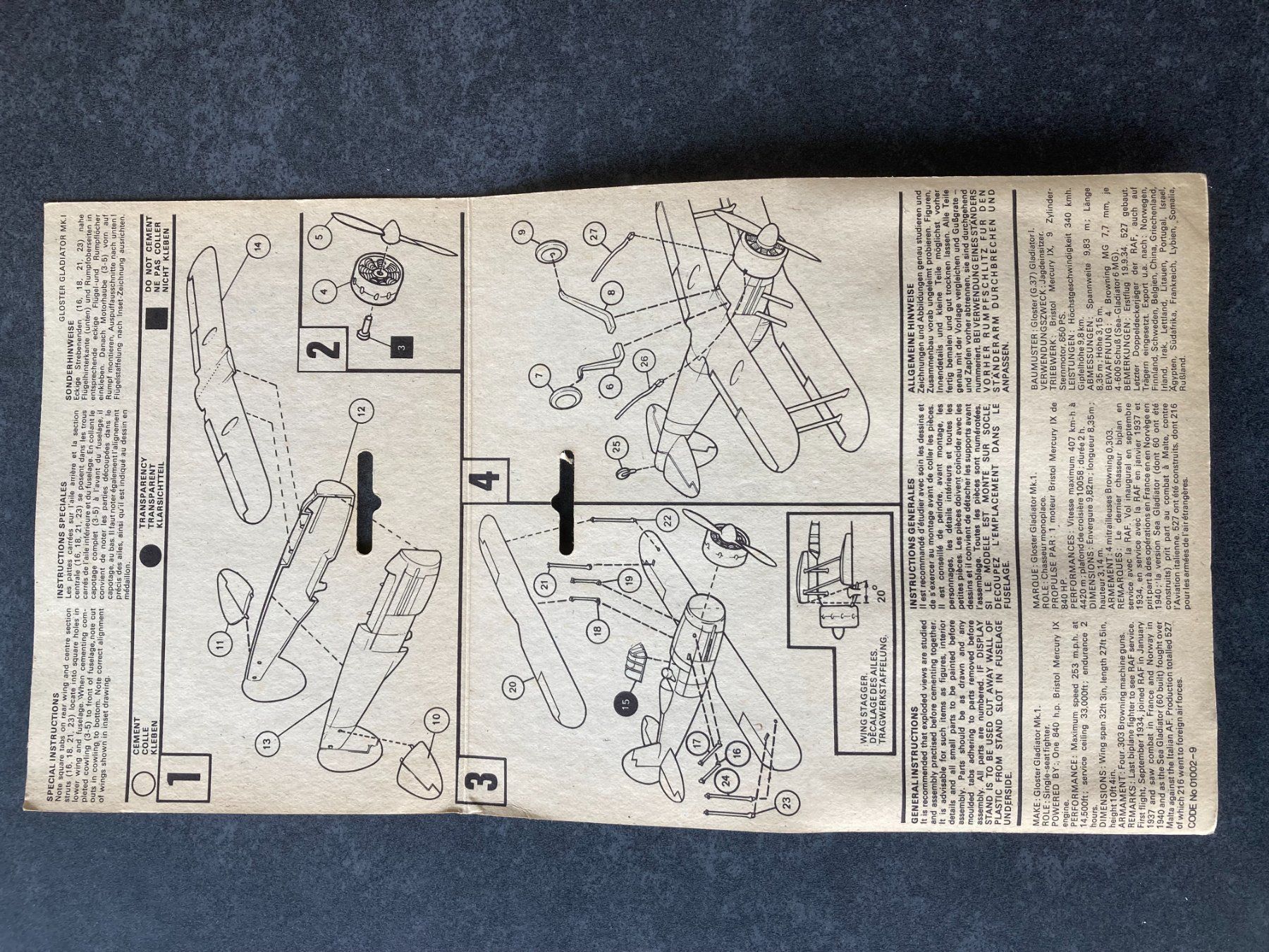 Airfix Kit di modellismo & Modellini statici: VINTAGE: Airfix Gladiator Mk I 1/72 – Usato da Höri venduto da Treblink 1