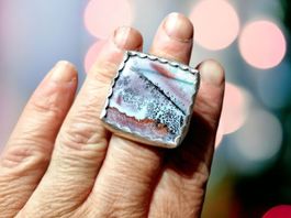 Statement-Ring Silber & Dendritopal