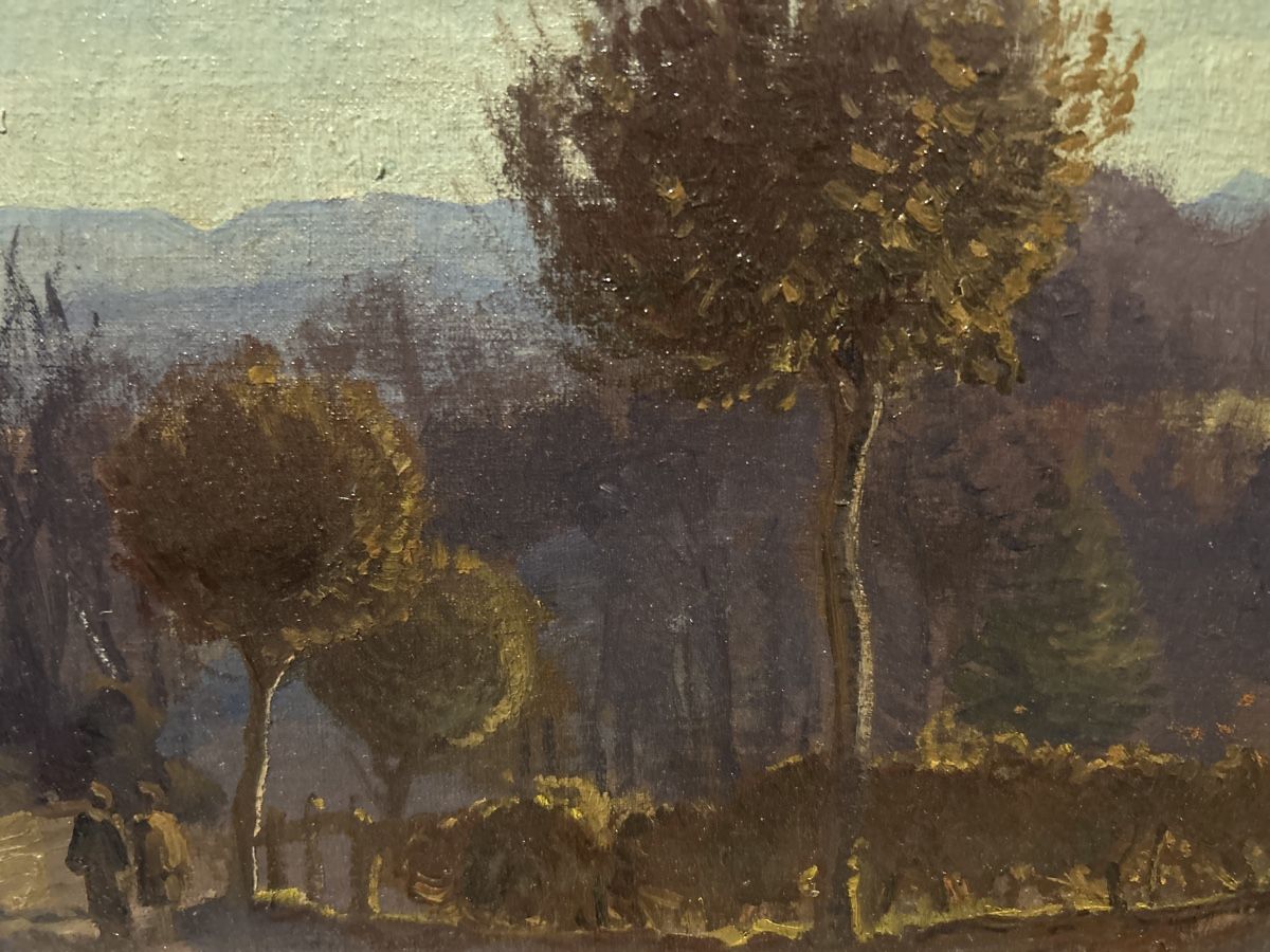 Dipinti: Ölgemälde, Landschaft mit Bäumen, gerahmt, Vintage. – Usato da Glarus venduto da KunstWerkEr-LS87 1