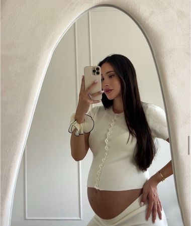 Damen Strick Set Oberteil Shorts Weiss Grösse L neuwertig