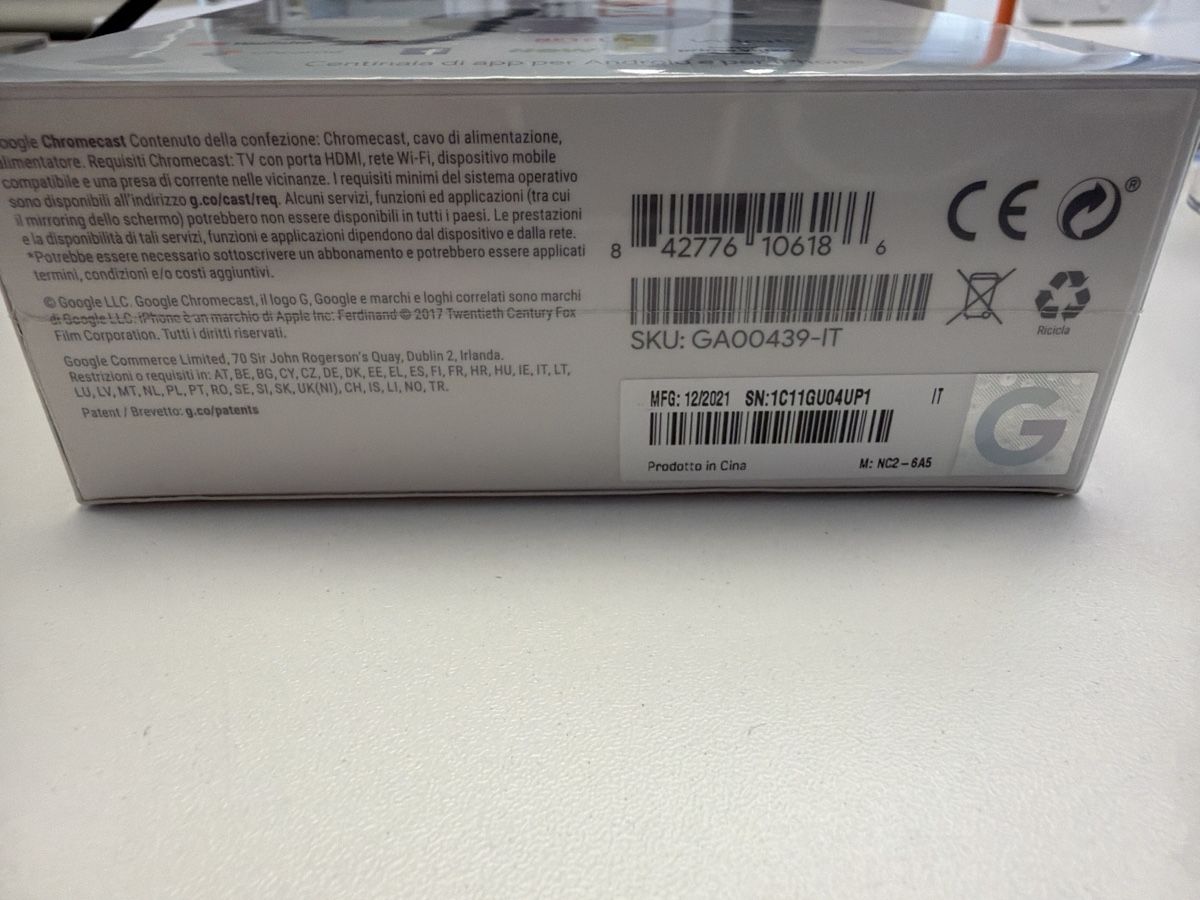 Google Sistemi audio & multimediali: Google Chromecast Streaming-Player originalverpackt neu – Nuovo e nell'imballaggio originale da Gersau venduto da e_dot_and_com 1