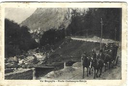 Val Bregaglia Route Castasegna Maloja mit Kutsche