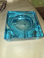 Vintage Glas Aschenbecher Türkis (D)