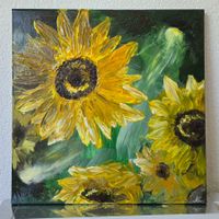 Tableau d'art "Tournesols"  faite main