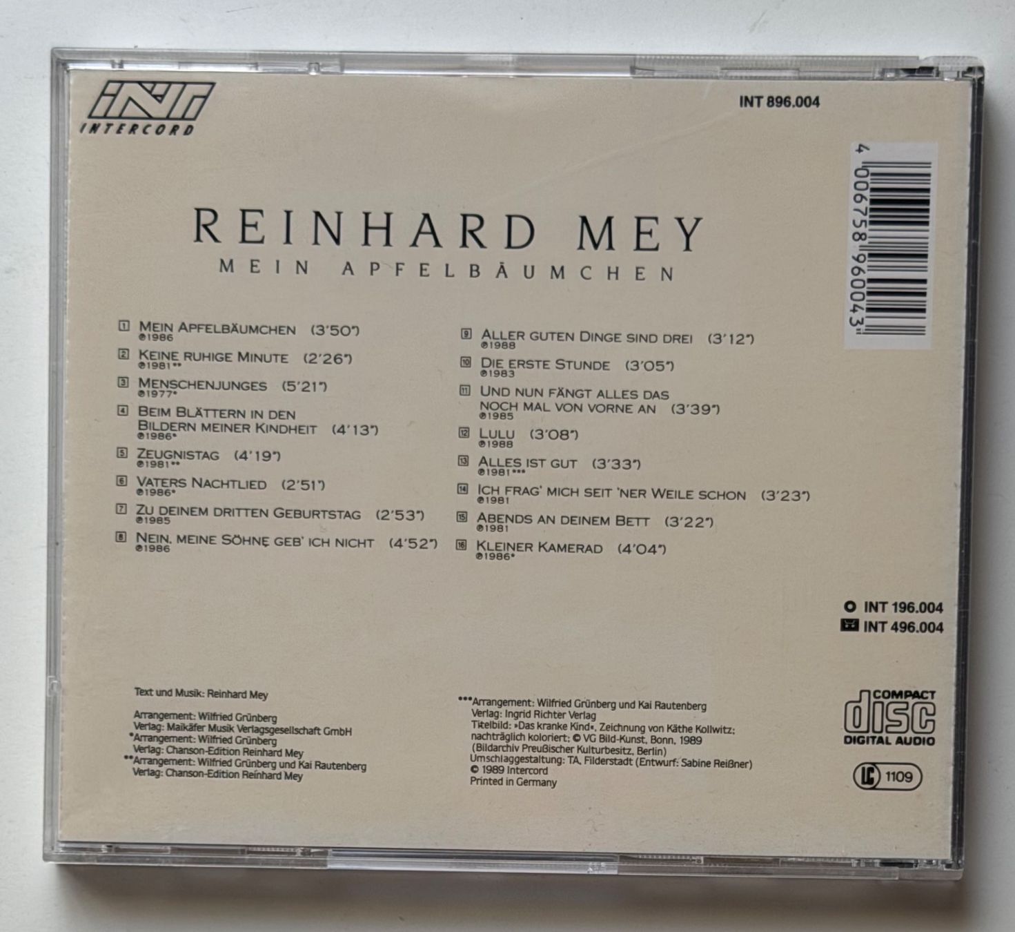 CD: Reinhard Mey / Mein Apfelbäumchen – Usato da Näfels venduto da rottabi 1
