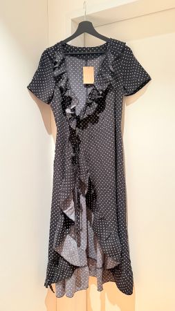 Sommer Wickelkleid in Polka-Dots Grösse L NEU