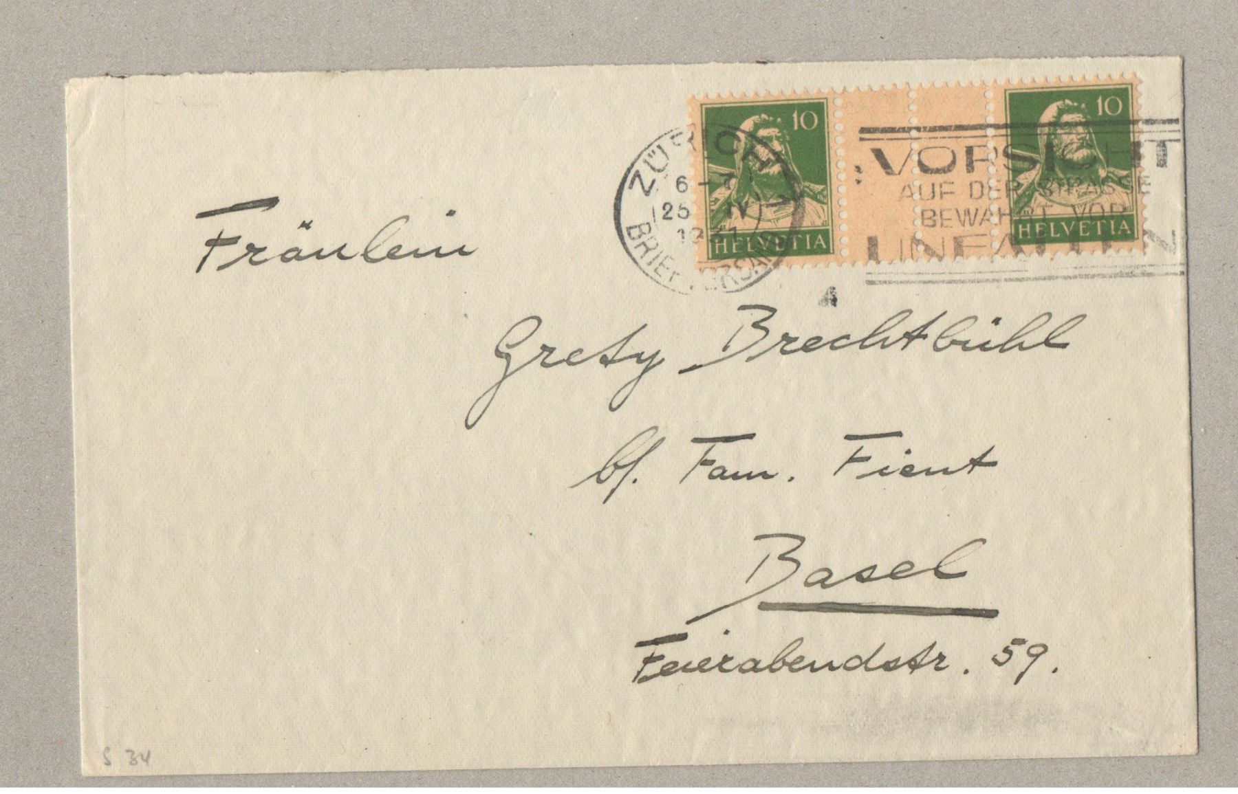 Alle Briefmarken: Zwischensteg – Gebraucht aus Echichens von Topfila