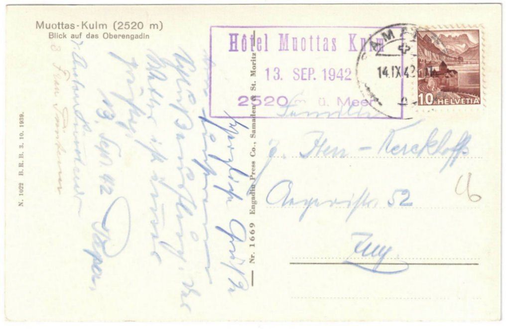 Cartoline postali: St. Moritz - Standseilbahn Muottas Muragl Bergstation – Usato da Binningen venduto da Mountainrider 1