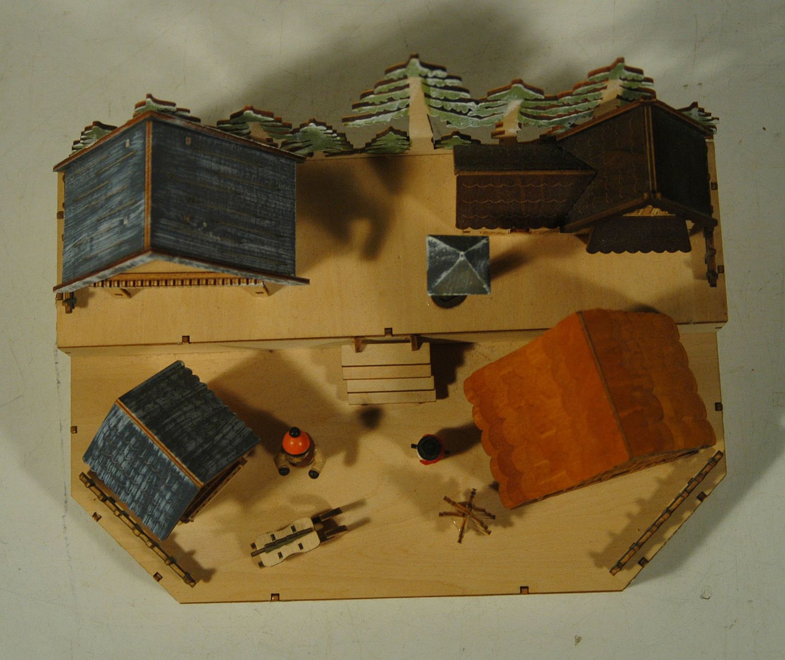 Tutte le decorazioni: Holz Miniatur Winterdorf mit Beleuchtung – Nuovo (secondo la descrizione) da Herisau venduto da Wisen 1