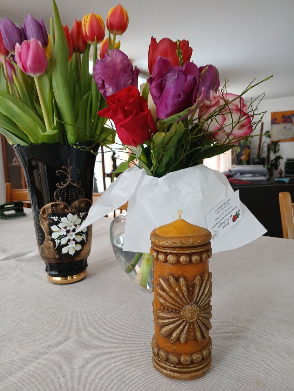 Candele: Kerze - handgemacht - Blume rustikal – Usato da Zürich venduto da Mr.Dachboden 1