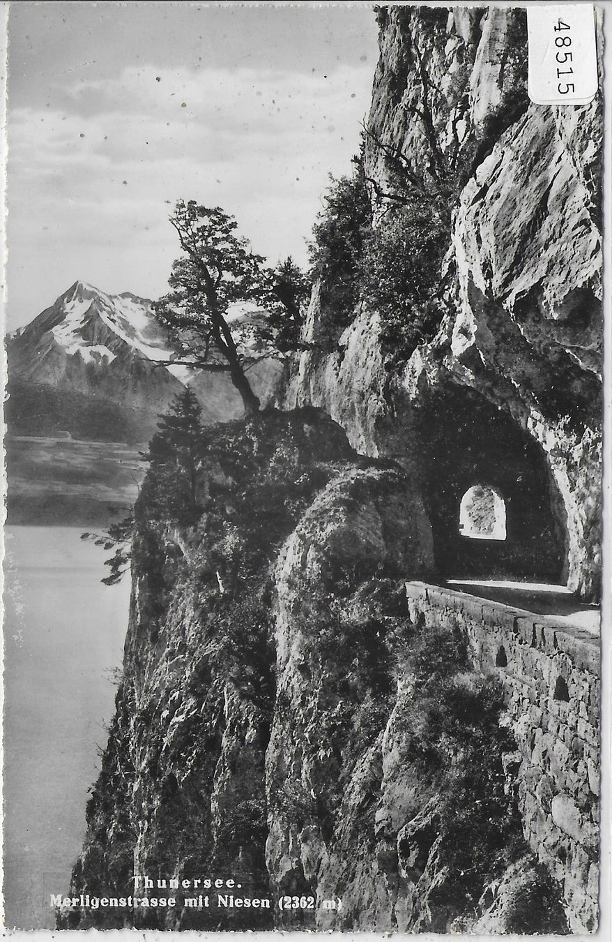 Cartoline postali: Thunersee - Merligenstrasse mit Niesen – Usato da Ettingen venduto da Kartenplanet