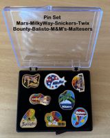 Pin Set - 8 Pin im schönen Samtböxli - Mars Twix etc.