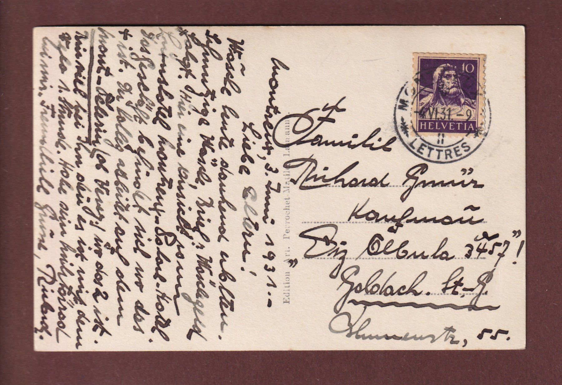 Ansichtskarten: MONTREUX - Palace - 1931 – Gebraucht aus Pully von nicecards 1