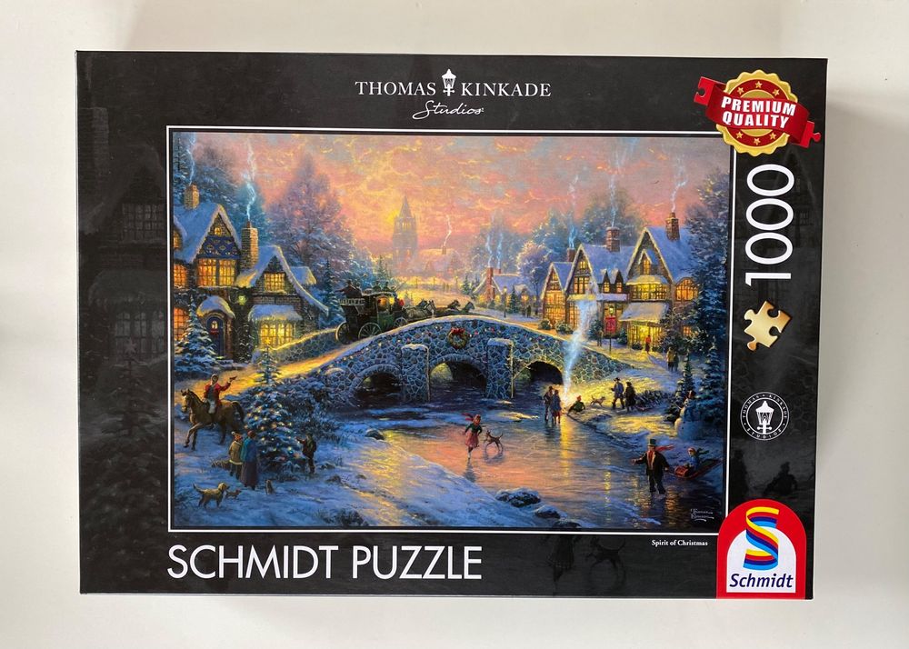 Schmidt Spiele- Thomas Kinkade Puzzle 1000 pièces Le Père Noël et Son