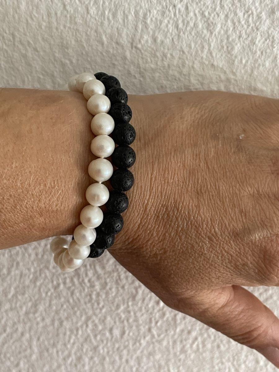 Bracciali & Braccialetti: Bracelet perles de lave corail noir – Usato da Worben venduto da benit.drn 5