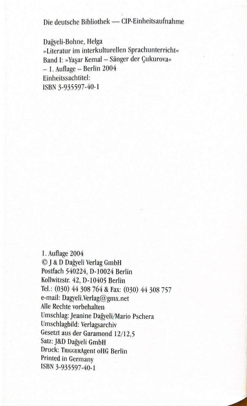 Libri: Yasar Kemal - Sänger der Cukurova – Nuovo (secondo la descrizione) da Sarnen venduto da Livres 2
