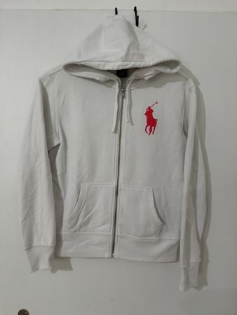 Ralph Lauren Big Pony Hoodie weiss Grösse M Damen oryginal