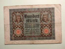 Hundert Mark Geldschein, Inflationszeit, 1920, Rarität!