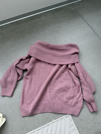 Topshop Strickpullover Off-Shoulder Rosa, Grösse 36/S