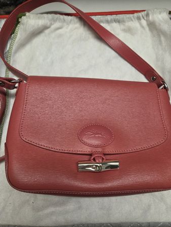 Longchamp Cuir Reflets Rose, Sac Bandoulière