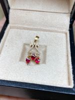 Rubin Anhänger / 18k Gold Diamanten