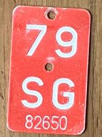 SG 79 - VELONUMMER - FAHRRADSCHILD - SG 79 - PLAQUE DE VELO