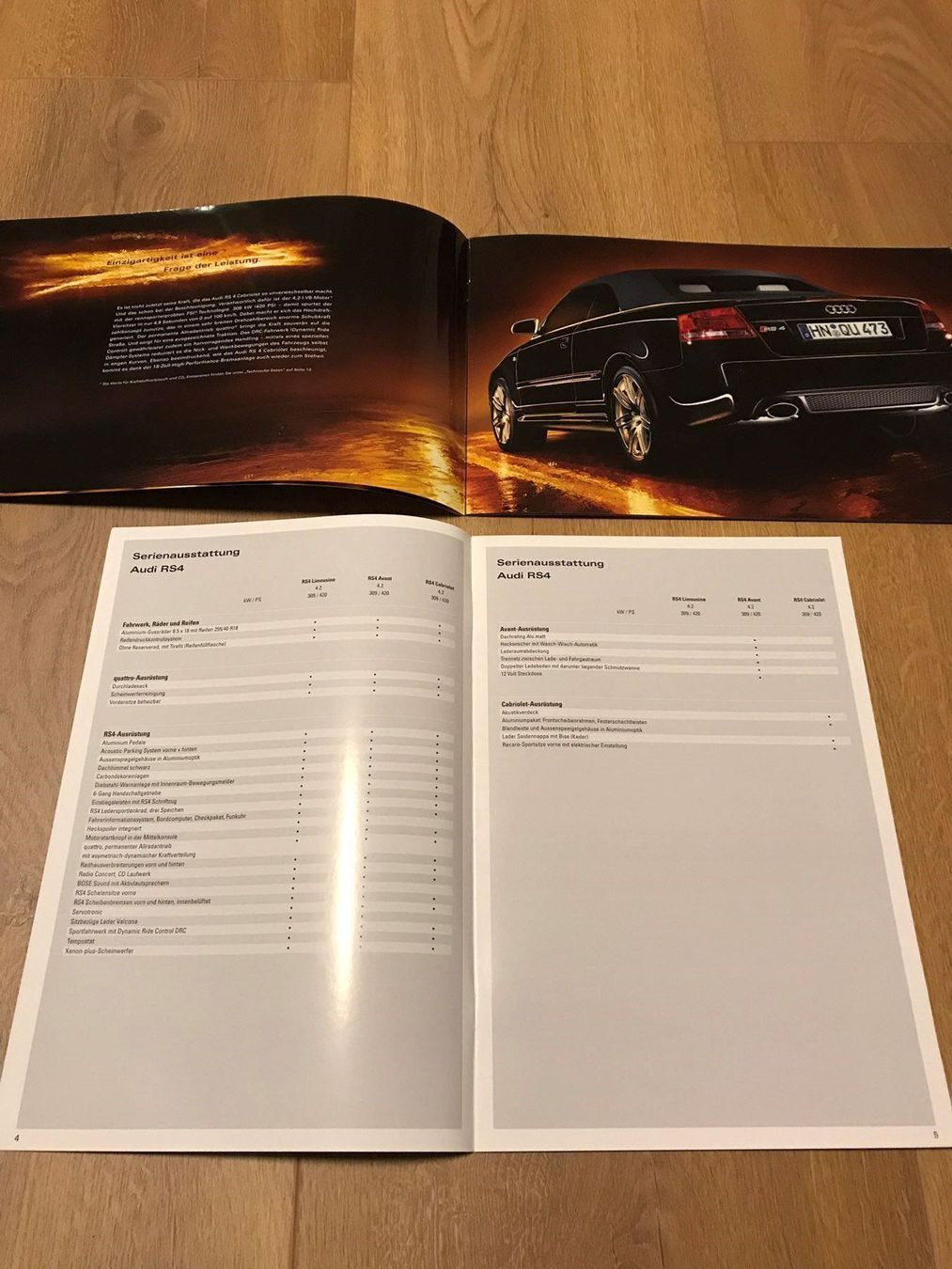 Audi Documenti: Audi RS4 Cabriolet quattro Prospekt – Nuovo (secondo la descrizione) da Freienstein venduto da Golfbueb 2