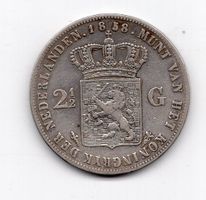 (435) Holland, 2,5 Gulden, 1858, ss-vz, Silber