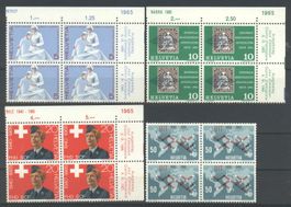 1965, Werbe- und Gedenkmarken, Viererblöcke **