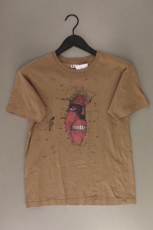 Uniqlo Printshirt Gr. XS Kurzarm braun