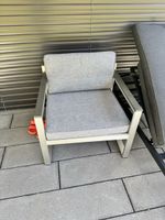 Gartenstuhl Aluminium grau mit Polster guter Zustand