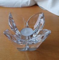 Windlicht aus Glas in Blumenform, Orrefors Sweden