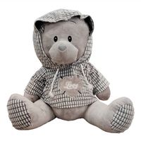 1 Stk. Plüsch Bär mit Kapuzenshirt 50 cm (grau)