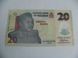 Nigeria 20 Naira Banknote, Jahr 2018, Zustand Unc