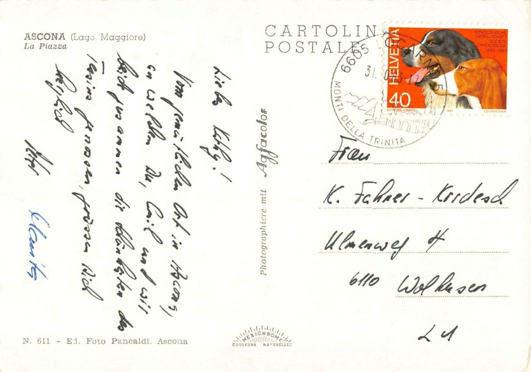 Cartes postales: Saluti da ASCONA - La Piazza,Hotel Schiff – D'occasion à Winterthur par SchatzchischtliWinti 1