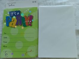 7 Party Invitations Hallmark (USA) with 7 envelopes  